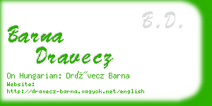 barna dravecz business card